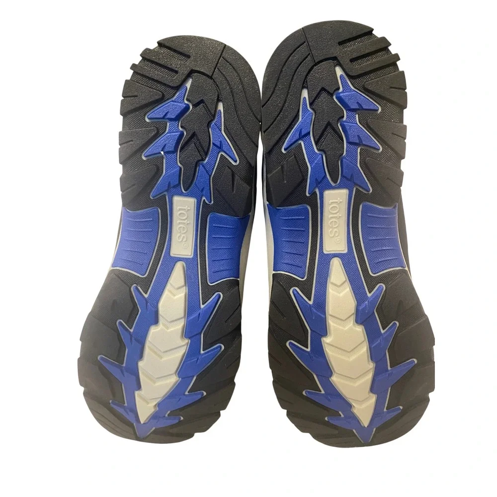 Totes‎ Sage Boys Snow Boots Black Blue Bungee Strap Size 4 NEW